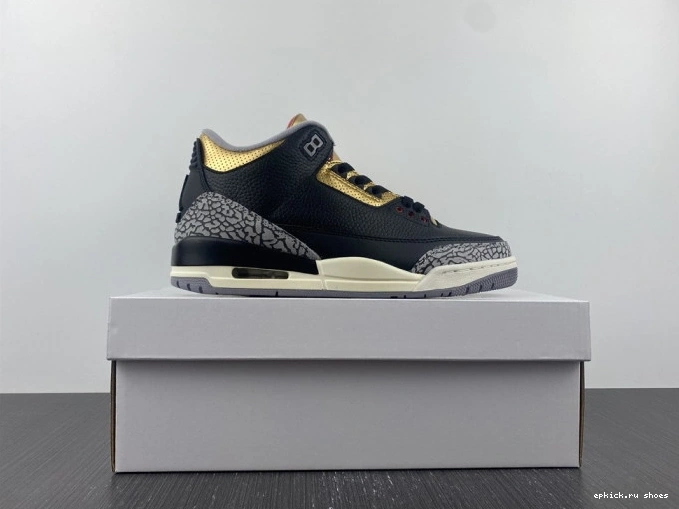 Rep WMNS Gold Jordan 3 Black Air CK9246-067 0805
